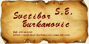 Svetibor Burkanović vizit kartica